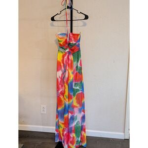 Vibrant Multicolor Halter Jumpsuit - SOHO Brand - Size